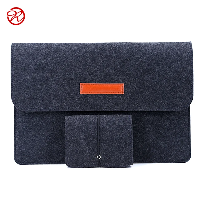 Felt 13.3 15.6 Inch Laptop Bag Felt And Pu Leather Laptop Sleeve Case