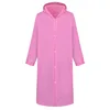 Waterproof Lightweight Pink Adult Woman Girl Pocket Eva Raincoat Army Rain Wear Coat Military Raincoat