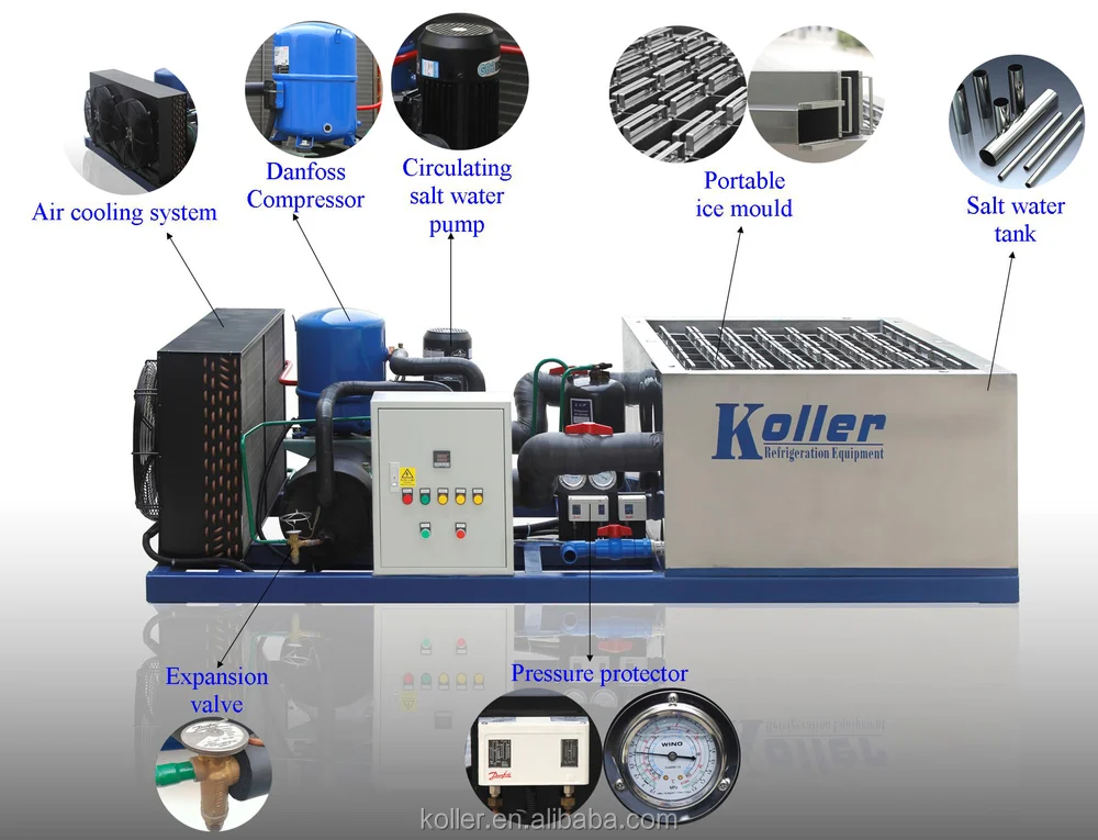 Koller hot-sale 1 ton ice block making machine MB10 for South Africa ...