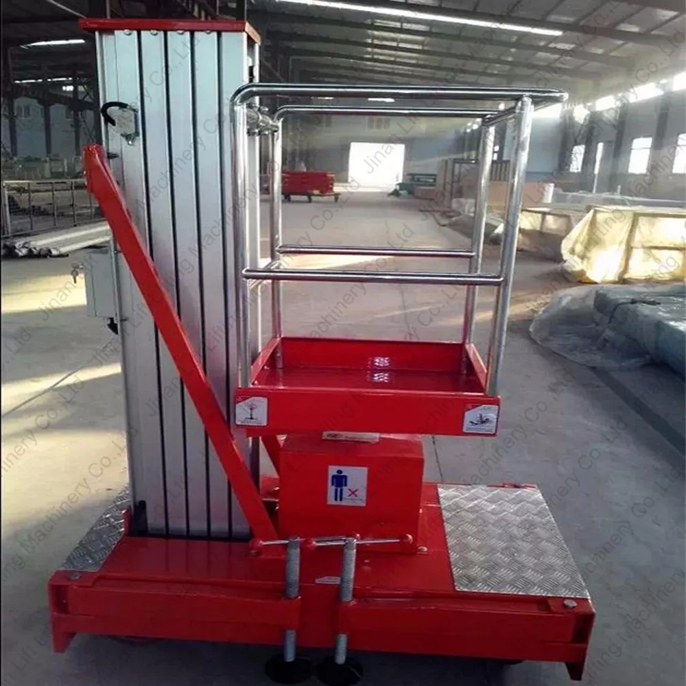 8m Manual Single Man Lift For Sale Vertical Aluminum Hydraulic Lift
