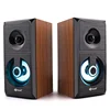 LED Wooden Mini Style USB 2.0 6W Power Metal Parlante Speakers Set Car Audio