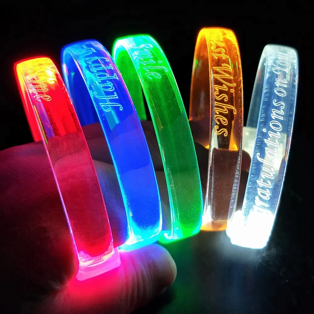 Color Change Sound Activated LED Wristband Flashing Bracelet Adjustable led flashing wrist band led light