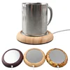 USB Cup Mat New Product Ideas 2019 Fashion Home Office Tea Water Coffee Warm Milk Wood Warmer Pads Metal Usb Heating Coaster