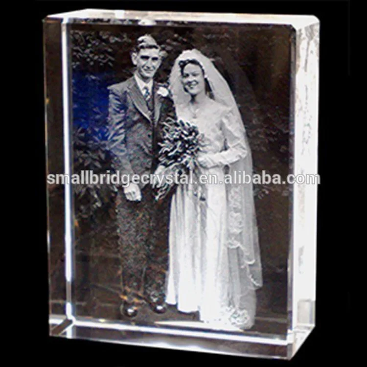 product 3d laser carved crystal wedding photo frame-21