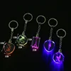 Credit guarantee custom 3D laser engraving LED light crystal key ring
