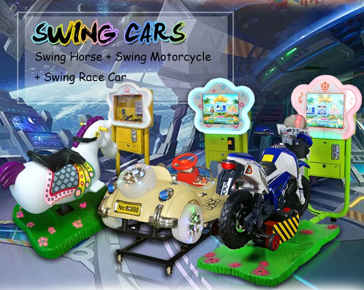 Kiddy Riders Coin Amusement Kids Motorbike Swing Moto Bike Ride Machine ...