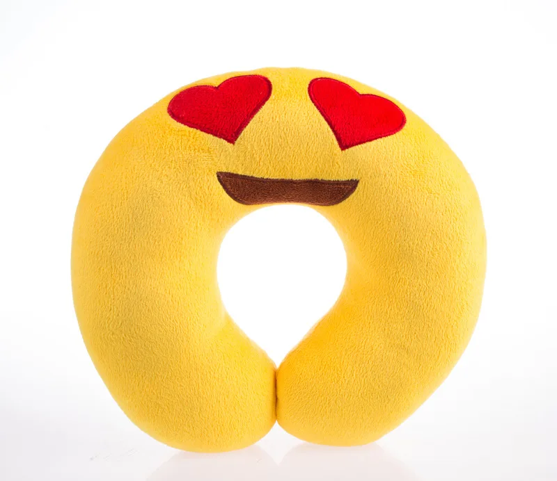 U Shape Custom Funny Emoji Neck Pillow Soft Plush Emoji Neck Pillow
