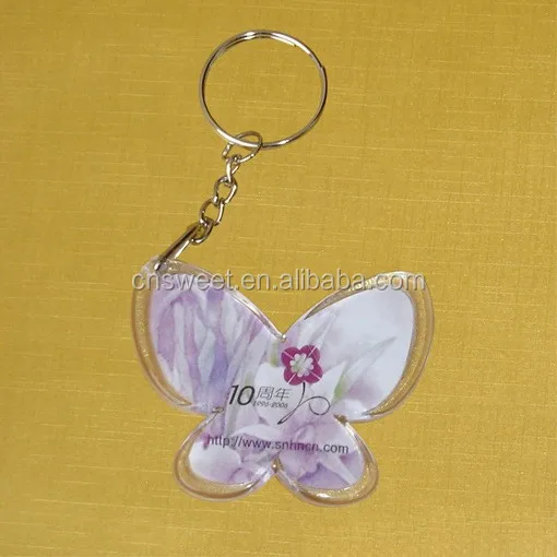 Acrylic Logo Printing Plastic Keychain Photo Holder Buy Plastic