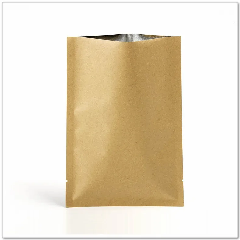 Custom Printed 3 Side Heat Sealing Aluminum Foil Kraft Paper Food
