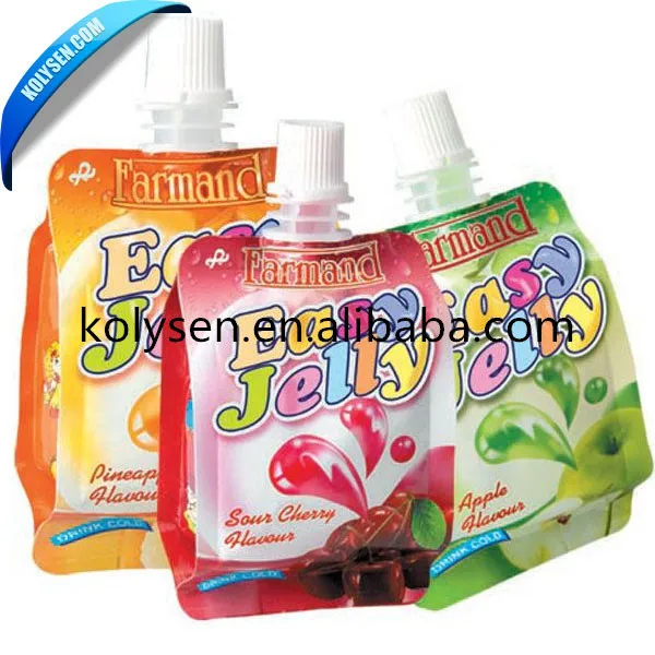 Stand Up Fruit Juice Drink Liquid Pouch with Spout Packaging
