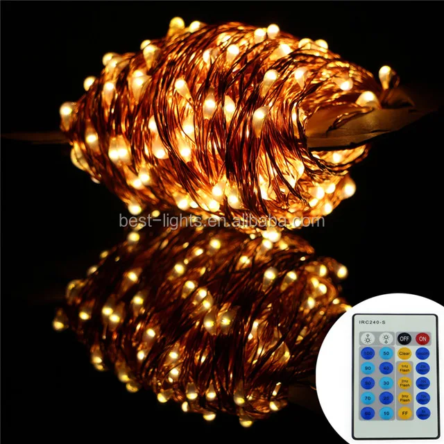 10m/20m/30m/50m Copper Wire Warm White Newest Remote Control LED String Lights Starry Lights Christmas Fairy lights+AC Adapter