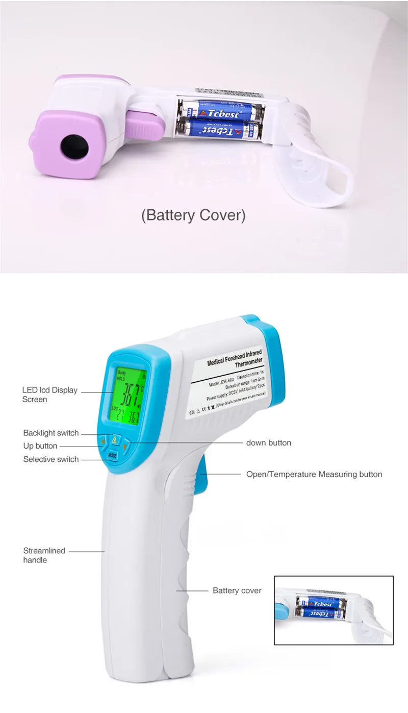 Baby Adult Forehead Non Contact Infrared Thermometer With Lcd Backlight - KingCare | KingCare.net
