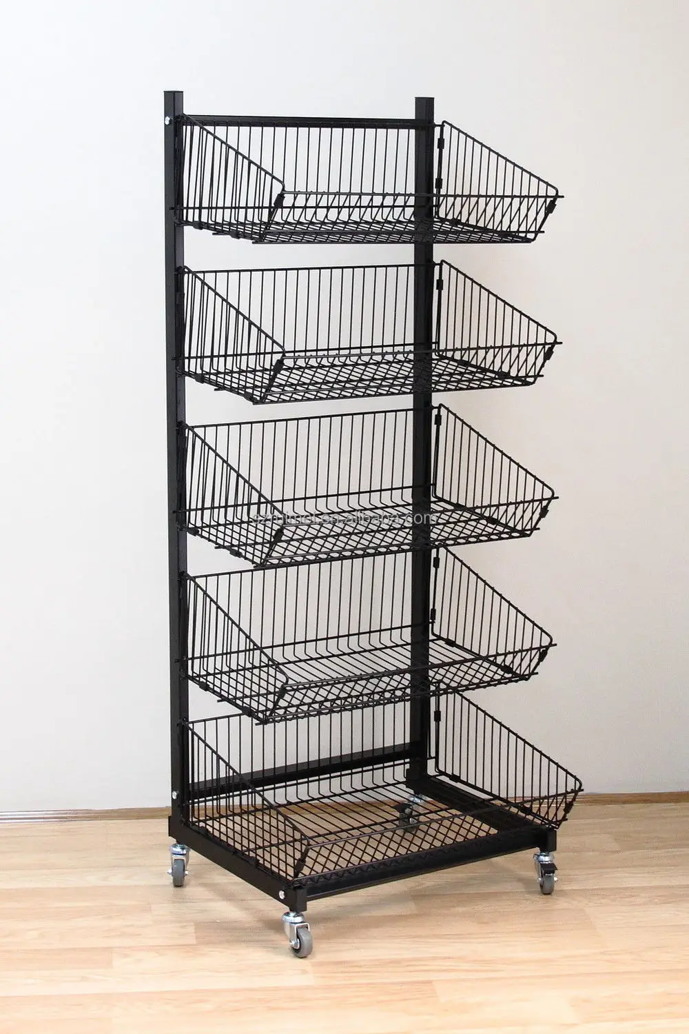 5 Basket Metal Impulse Counter Top Display Rack/bread Display Stand