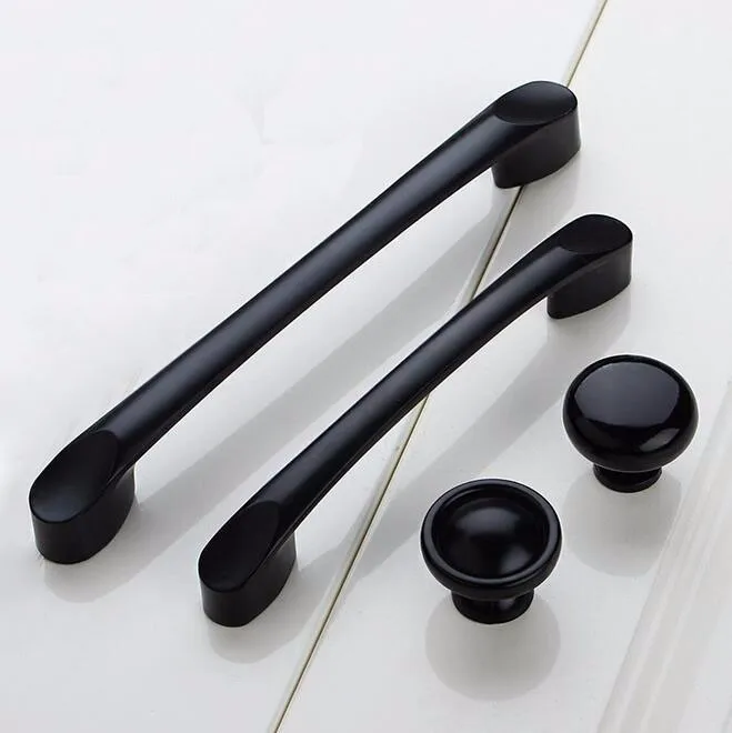 Black Metal Door Handles European Antique Furniture Handle Drawer Pulls