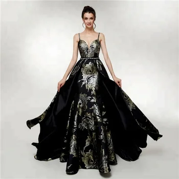 printed evening dress