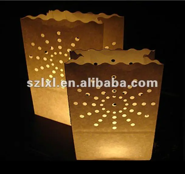Carve Candle Paper Bag With Led Light Buy Candle Bags,Luminary
