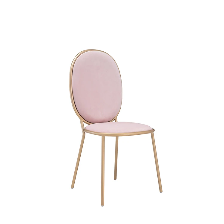 Design Modern wedding furniture round metal frame restaurant dining chair