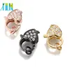 XULIN Clear 18K Gold Heart Lobster Clasp Double Sides Micro Pave Lobster Connector