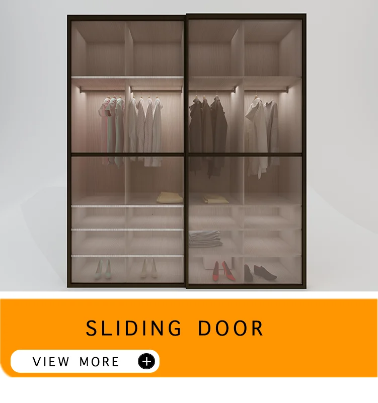 OEM unique grill design aluminum sliding single glass wardrobe interior door