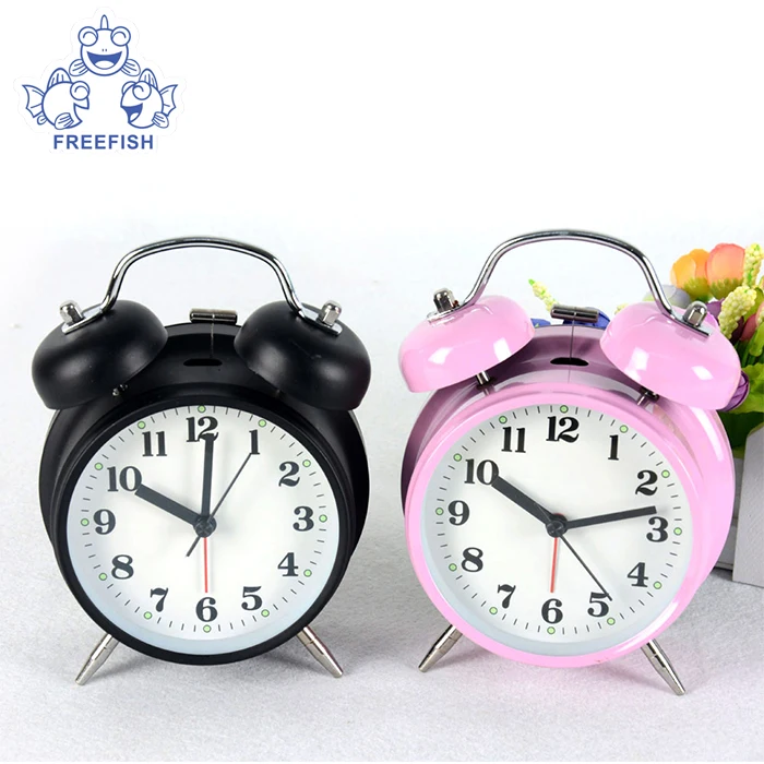 Home Decorative Table Alarm Clock For Kids,Mini Nonticking Vintage Classic Analog Alarm Battery