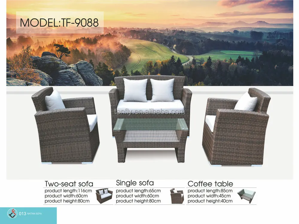Mission Hills Collection 4 Pcs Outdoor Wicker Rattan Furniture