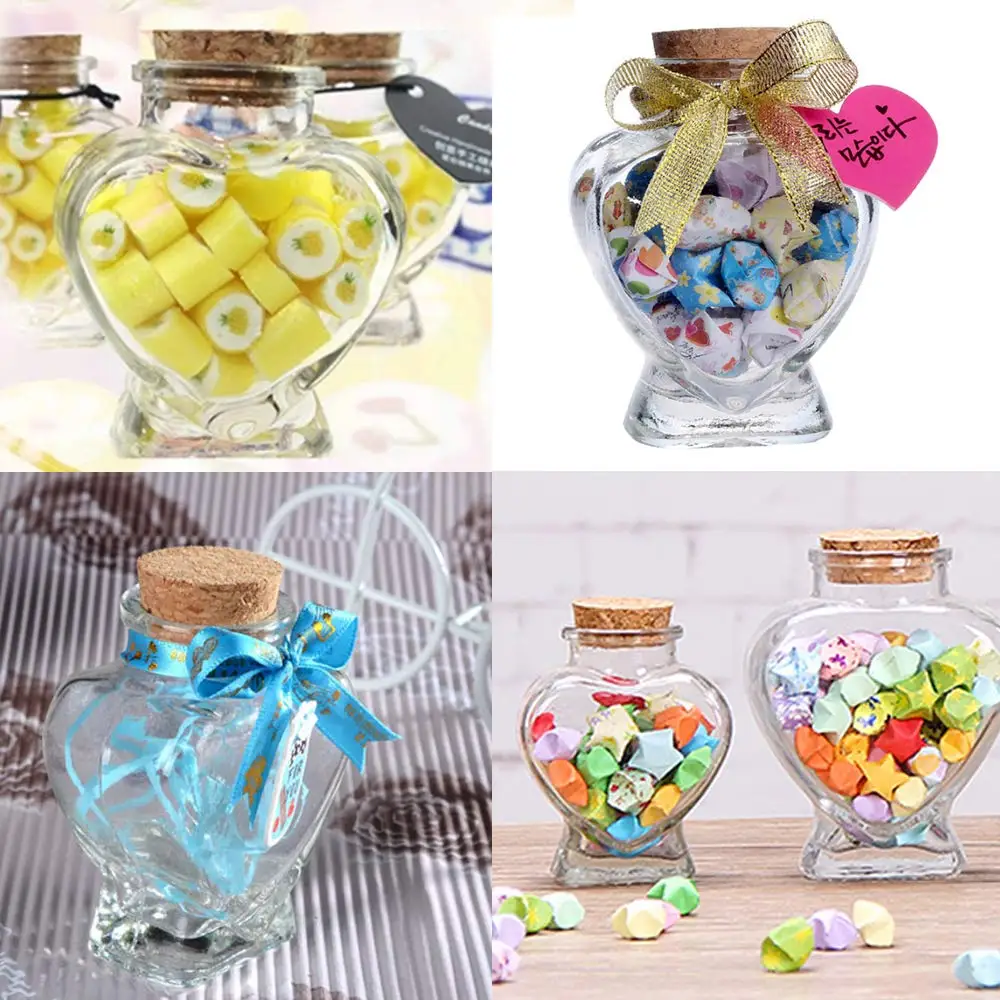Heart Shaped Small Clear Glass Jars With Cork Lids Buy Heart Shaped