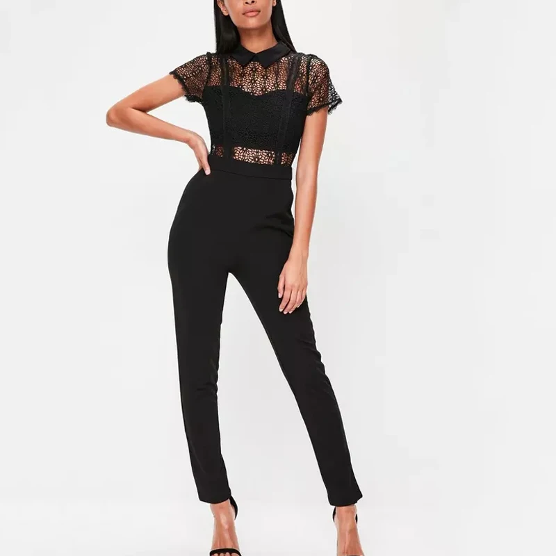 shirt collar jumpsuit