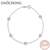 Fashion 925 Sterling Silver Cubic Zirconia CZ Anklet for Women Girls