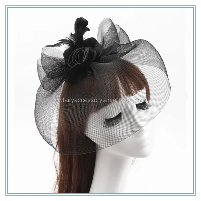 plain black fascinator