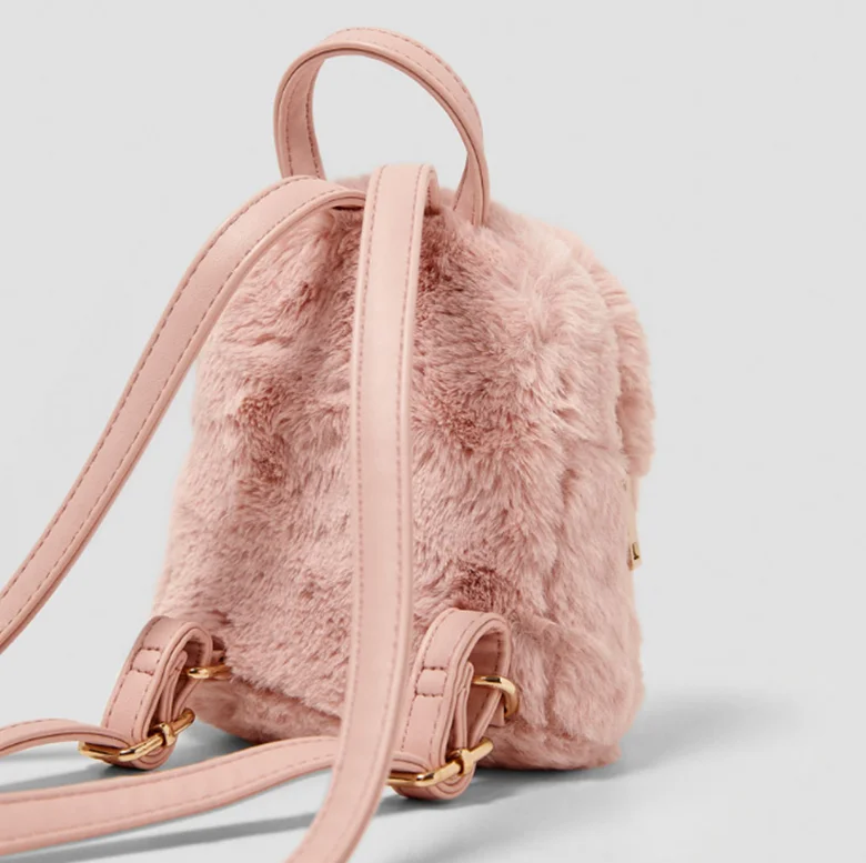 girls furry backpack