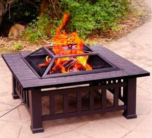 32 Inch Outdoor Garden Treasures Fire Place Square Backyard Pit With Cover Black High Quality 32 Inch Outdoor Garden Treasures Fire Place Square Backyard Pit With Cover Black High Quality