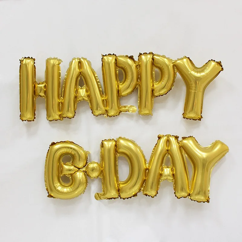 2017 New Design 16'' Connection Alphabet Happy Birthday/b.day Foil ...