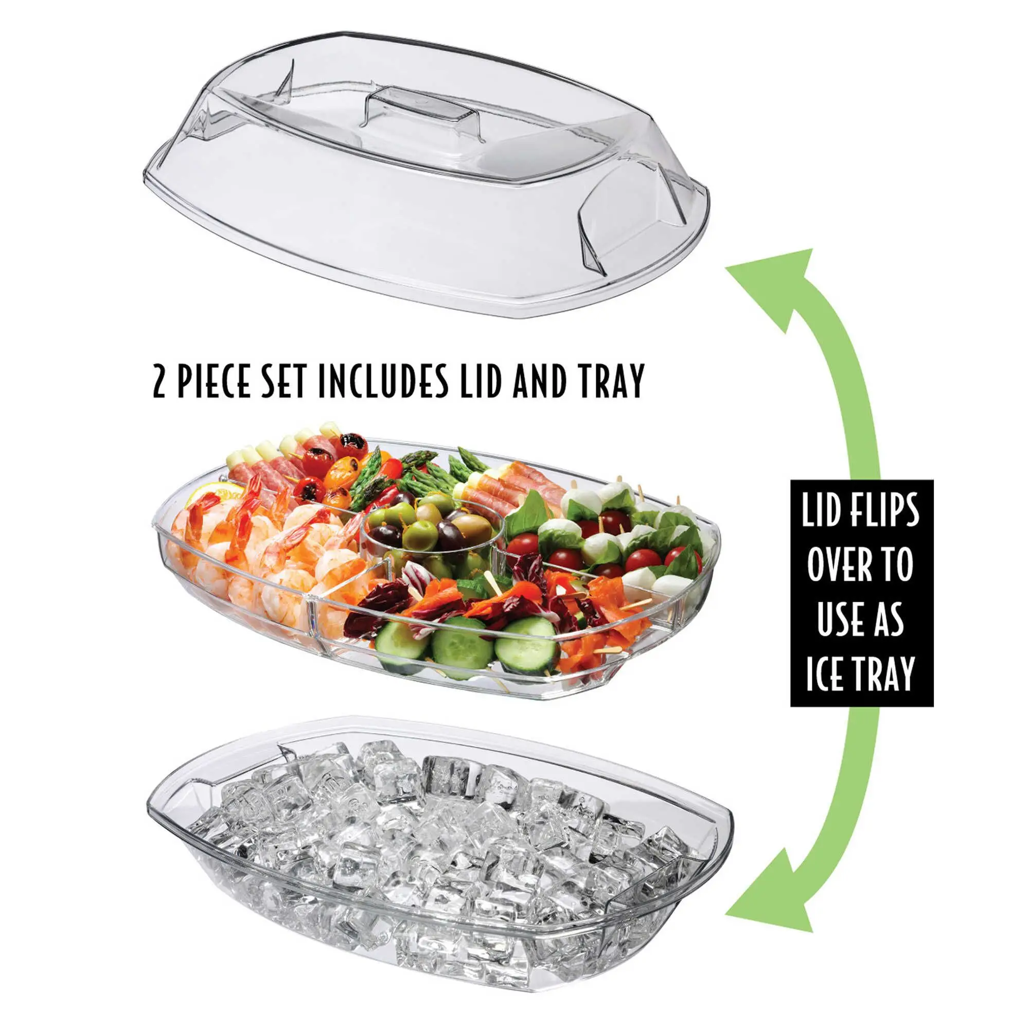 Bpa Free Flip Lid Serving Tray Appetizers On Ice Tray With Lids Buy