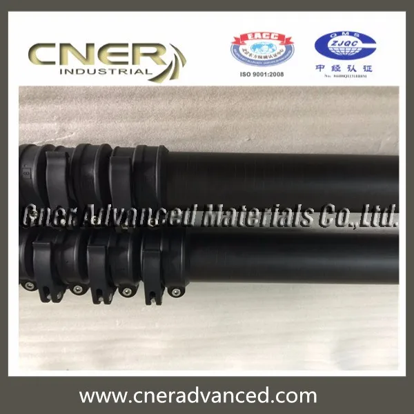 carbon fiber extended tube in matt finish with clamps