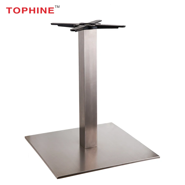 Commercial Contract Tophine Furniture Stainless Steel Square Table Base For Glass Dining Tops