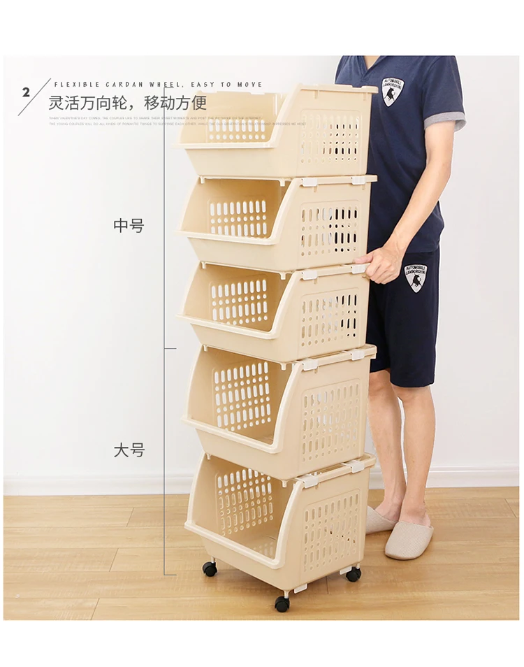 Cheap Wholesale Plastic Stacking Storage Baskets With Wheels Buy