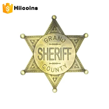 wholesale badges and custom pin badge customized sheriff star badge, View sheriff star badge, Hiicoins Product Details from Kunshan Hiicoins