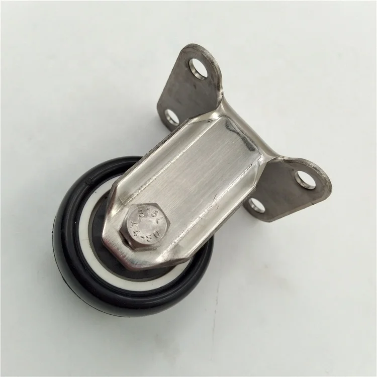 1.5 inch rubber wheels 304 stainless steel casters