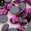 SS30 fuchsia perfect quality back strong glue glass crystal strass hot fix for covered fabric mesh
