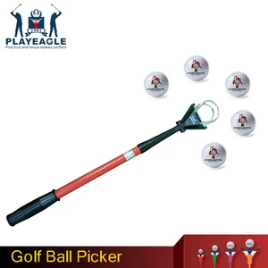 Four Segment Rubber Handle Aluminum Scoop Golf Ball Retriever Golf Ball Picker