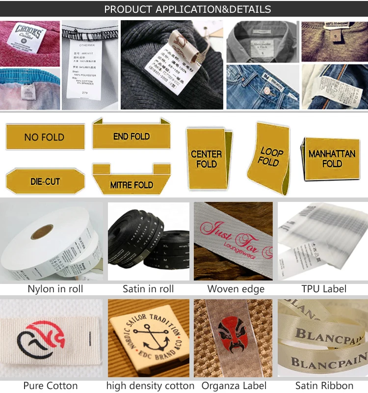 Printed Brand Name Garment Wash Care Label Satin And Nylon Material ...