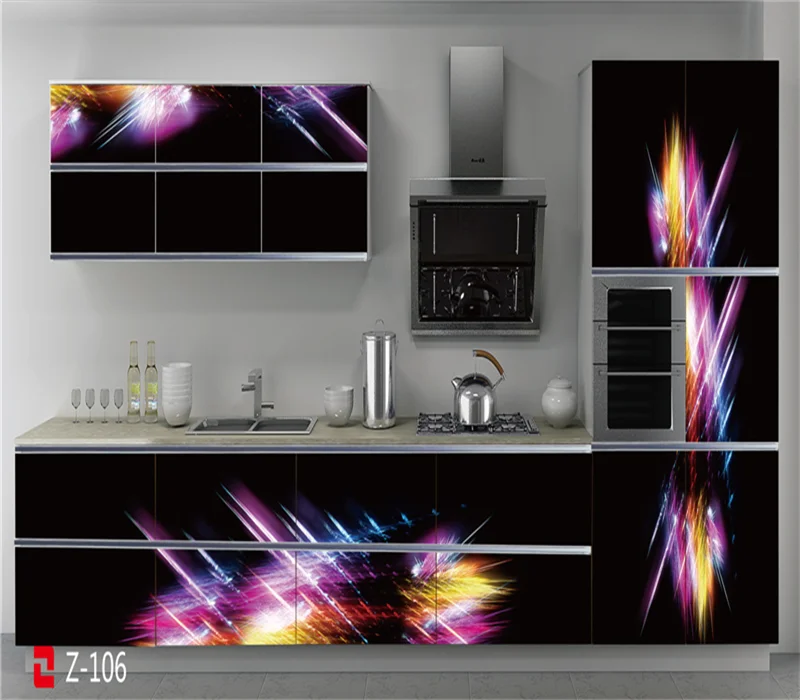 Cheap Metal Glass Doors Kitchen Design With Countertops And