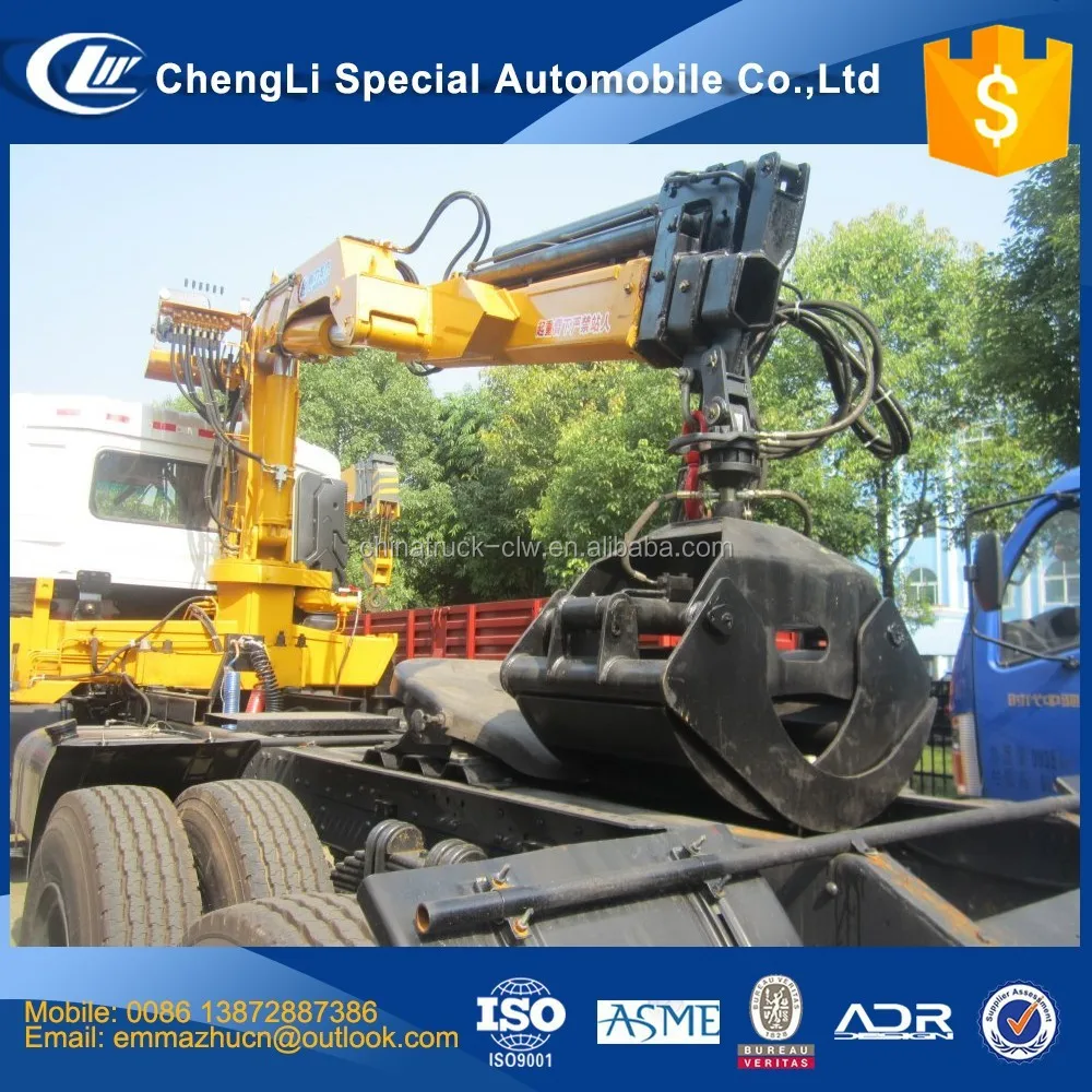 Dongfeng Tractor Crane With Timber Grab/log Grab/wood Grab - Buy Crane ...