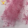 Baby Pirnk winter style snow floral embroidered or embellished hard tulle net fabric for party