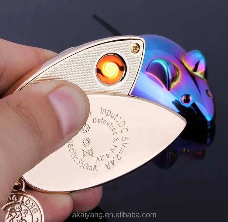 Cute Design Mouse Cigarette Lighters Rechargeable Usb Electric Animal