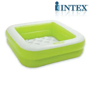 Intex 57100 85cmx85cmx23cm Square Inflatable Kids Plastic Bathtub
