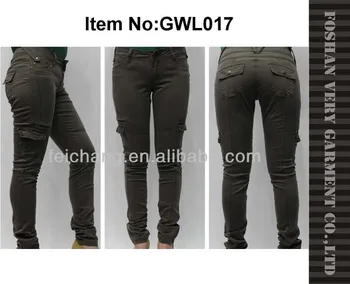 Fashion Straight Casual Women Denim Jeans Trousers With Crumpled Effect
