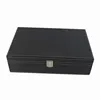 Dongguan MDF wooden core black leather exterior storage box with lid