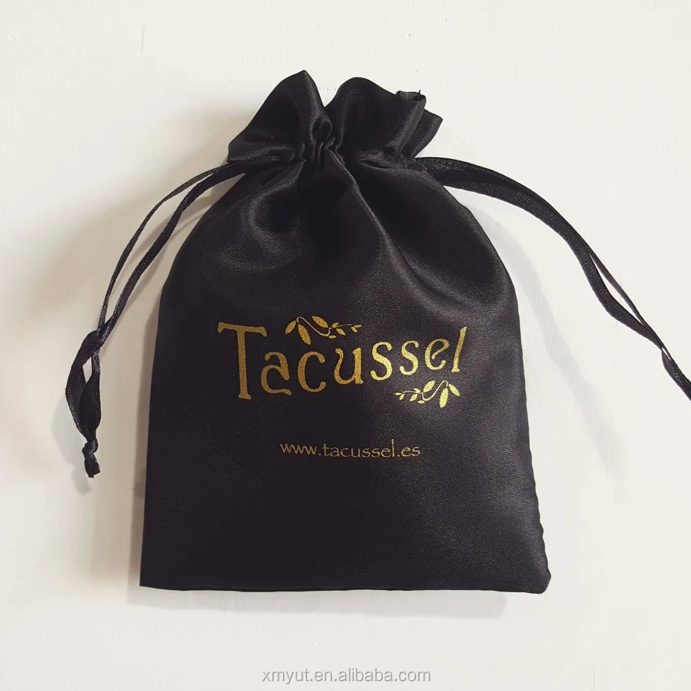 Custom Screen Printed & Hot Stamped Satin Jewelry Drawstring Bags-Dust Proof & Free Yu-Touch Brand Direct Supplier