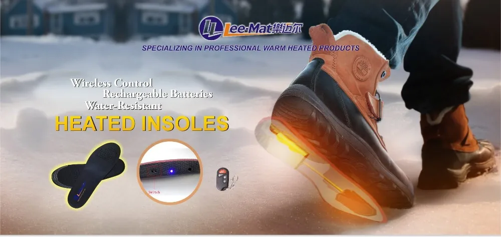 Safety Wireless Battery Rechargeable Electric Heated Insoles